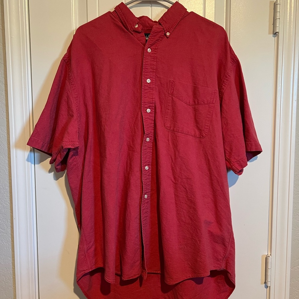 Men's Ralph Lauren Red Button-Up Shirt